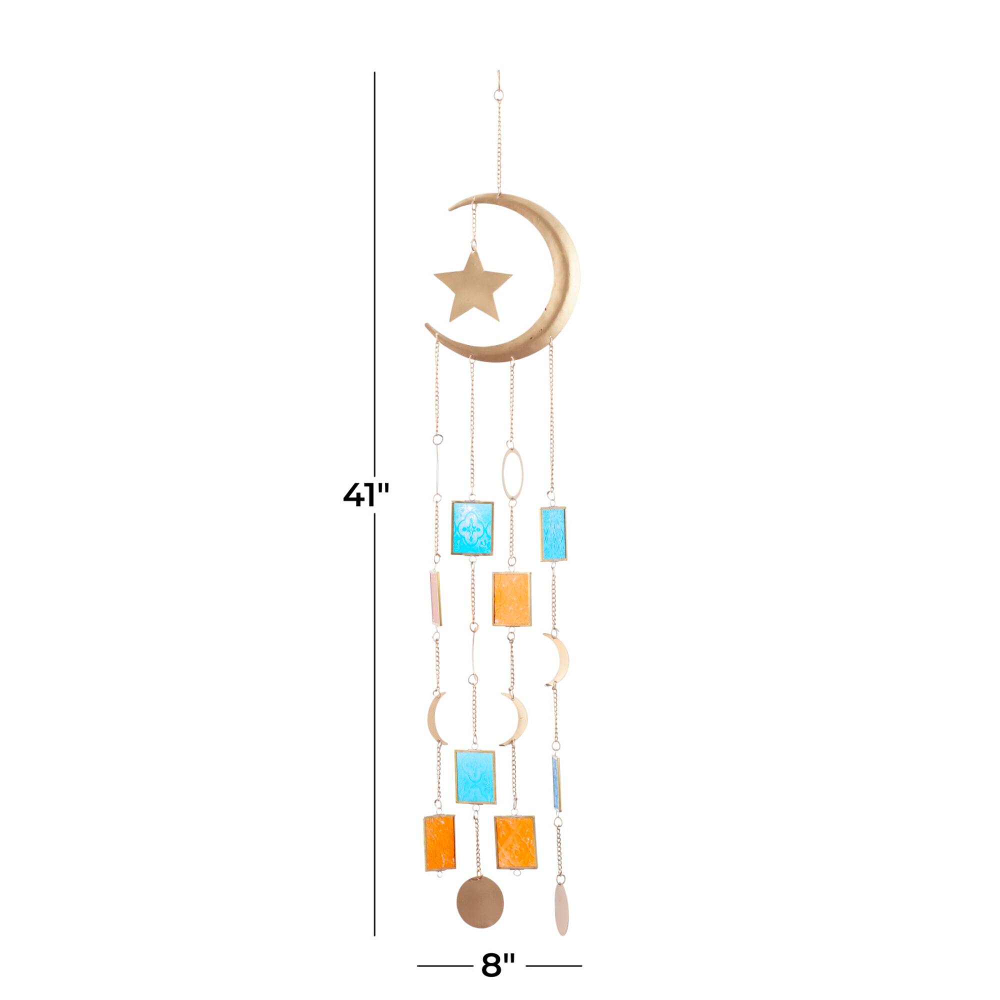 Gold Contemporary Moon and Sun Windchime